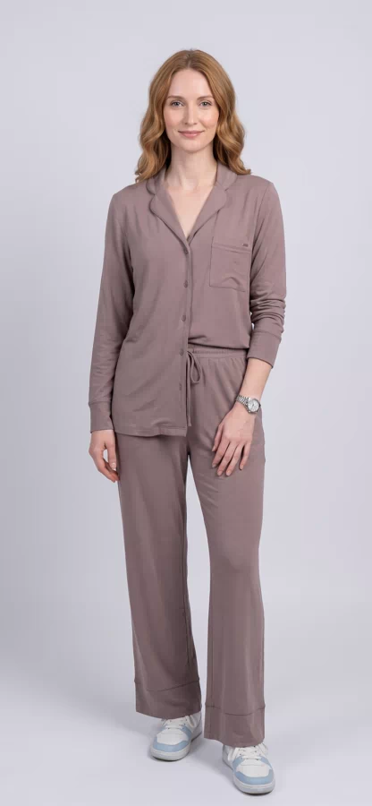 Women’s Dusty Mauve Long-Sleeve Lounge Set